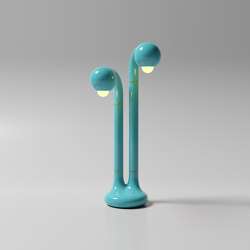 Table Lamp 2-Globe 28” Gloss Sky Blue | Table lights | Entler